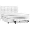 vidaXL Box spring postel s matrac&iacute; b&iacute;l&aacute; 180x200 cm uměl&aacute; kůže