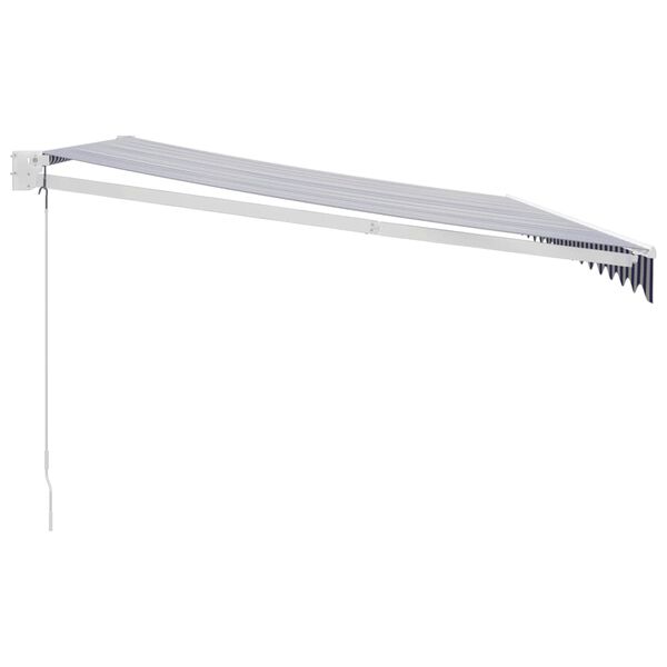 vidaXL Zatahovac&iacute; mark&yacute;za modr&aacute; a b&iacute;l&aacute; 4 x 3 m textil a hlin&iacute;k