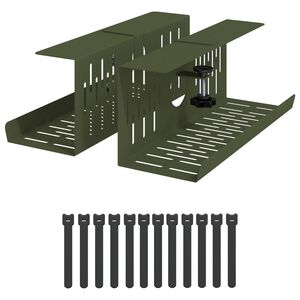 vidaXL Tray na kabely pod stolem 2 ks Olivově zelen&aacute; 35 x 12 x 13 cm