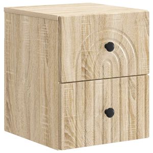 vidaXL N&aacute;stěnn&yacute; nočn&iacute; stolek se z&aacute;suvkou Dub sonoma 33 x 34,5 x 40 cm
