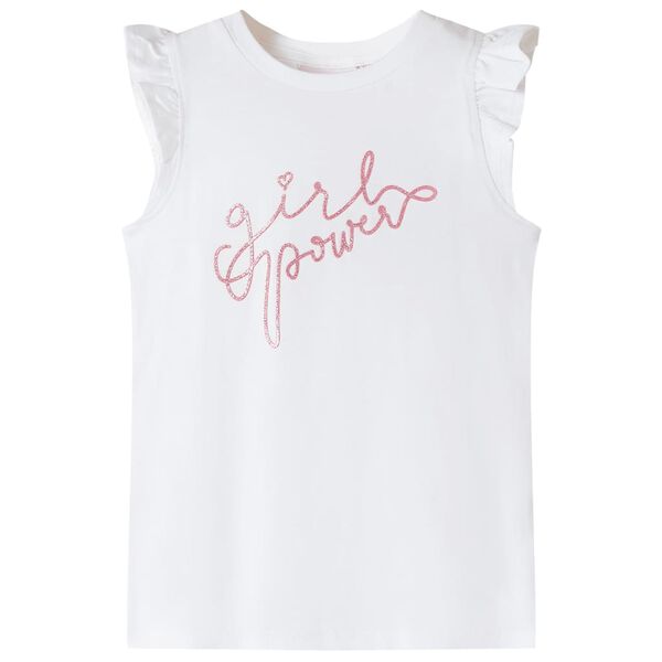 Dětsk&eacute; tričko s vol&aacute;nkov&yacute;m ruk&aacute;vem ecru 116