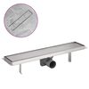 vidaXL Sprchov&yacute; odtokov&yacute; žlab rovn&yacute; 530x140 mm nerezov&aacute; ocel