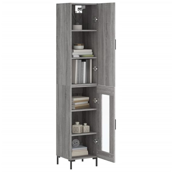 vidaXL Skř&iacute;ň highboard &scaron;ed&aacute; sonoma 34,5 x 34 x 180 cm kompozitn&iacute; dřevo
