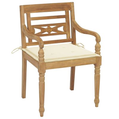 vidaXL Židle Batavia 4 ks s poduškami masivní teakové dřevo