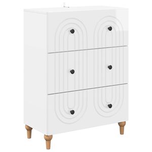 vidaXL Skř&iacute;ň se z&aacute;suvkami B&iacute;l&aacute; s vysok&yacute;m leskem 66 x 34,5 x 90 cm