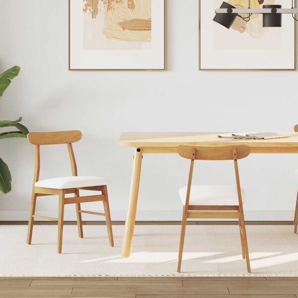 vidaXL J&iacute;deln&iacute; židle 2 pcs Přirozen&aacute; a světl&aacute; Masivn&iacute; gumov&eacute; dřevo