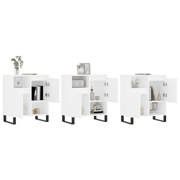 vidaXL Příborníky 3 ks bílé kompozitní dřevo