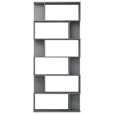 vidaXL Knihovna/zástěna šedá vysoký lesk 80 x 24 x 192 cm