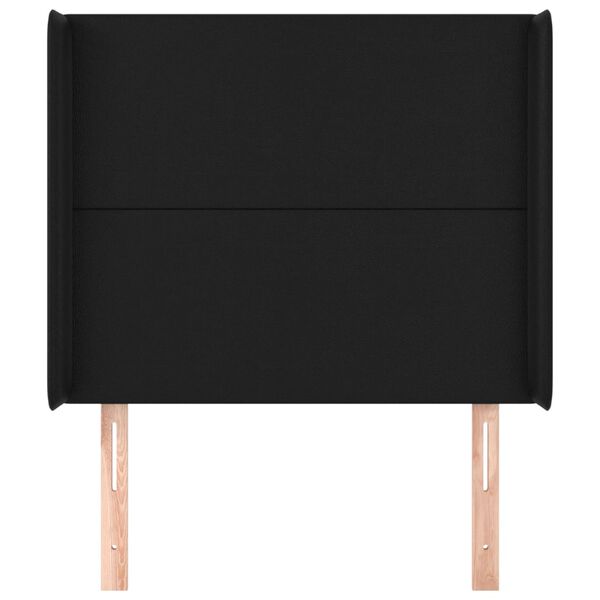 vidaXL Čelo postele typu u&scaron;&aacute;k čern&eacute; 83x16x118/128 cm uměl&aacute; kůže