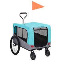 vidaXL Vozík pro psa za kolo a na běhání 2 v 1 modrý a šedý