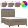 vidaXL Box spring postel s matrac&iacute; a LED taupe 140x190 cm textil