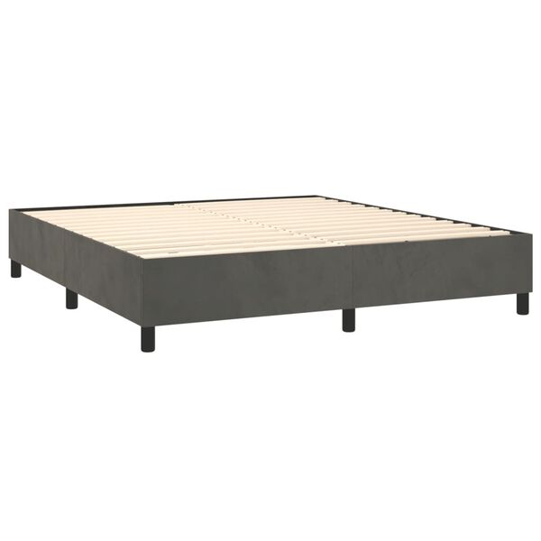 vidaXL Box spring postel s matrac&iacute; tmavě &scaron;ed&aacute; 180x200 cm samet
