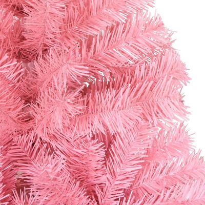vidaXL Umělý vánoční stromek se stojanem růžový 210 cm PVC