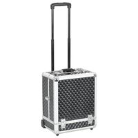 vidaXL Kosmetický kufřík na kolečkách 35 x 29 x 45 cm černý hliník