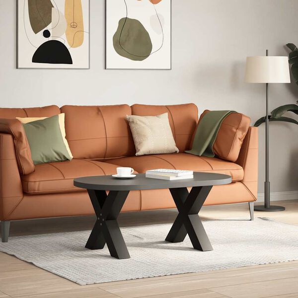 vidaXL Nohy konferenčního stolku ve tvaru X, 2 ks, černé, 50 x (42-43) cm, ocel