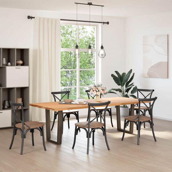 vidaXL Nohy k jídelnímu stolu ve tvaru V, 2 ks, přírodní ocel, 60 x (72-73,3) cm, ocel