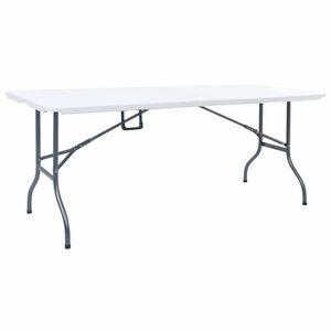 vidaXL Skl&aacute;dac&iacute; zahradn&iacute; stůl b&iacute;l&yacute; 180 x 72 x 72 cm HDPE