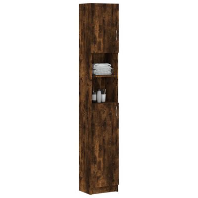 vidaXL Koupelnová skříňka kouřový dub 32x25,5x190 cm kompozitní dřevo