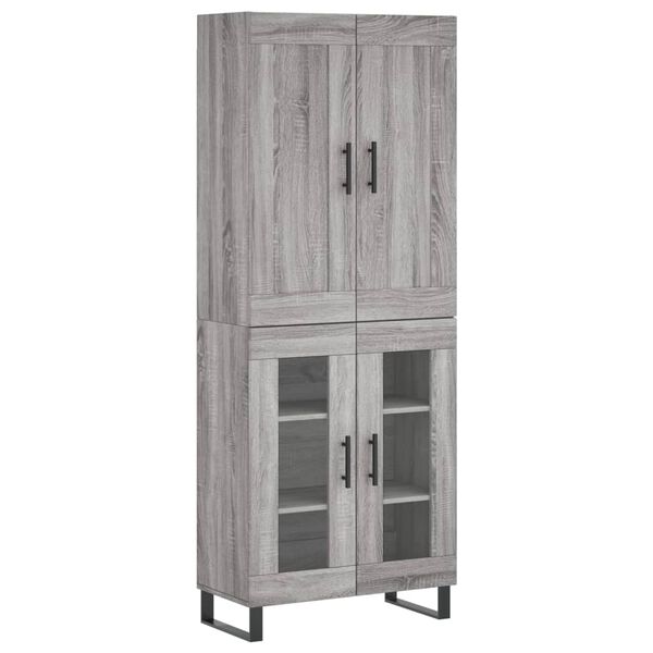 vidaXL Skř&iacute;ň highboard &scaron;ed&aacute; sonoma 69,5 x 34 x 180 cm kompozitn&iacute; dřevo