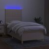 vidaXL Box spring postel s matrac&iacute; a LED kr&eacute;mov&aacute; 90x200 cm textil