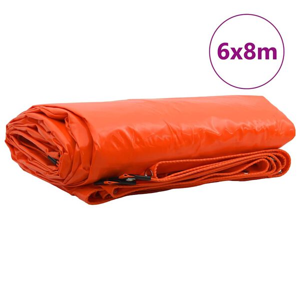 vidaXL Plachta 650g / m² Oranžová 6 x 8 m