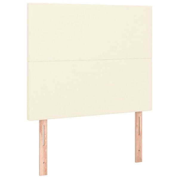 vidaXL Čelo postele s LED kr&eacute;mov&eacute; 80x5x118/128 cm uměl&aacute; kůže