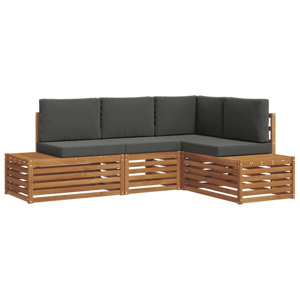 vidaXL Venkovn&iacute; pohovkov&aacute; souprava 4 Kus Přirozen&aacute; a Anthracitov&aacute;