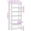 vidaXL Knihovna Voskově hněd&aacute; 80 x 35 x 183 cm Masivn&iacute; borov&eacute; dřevo