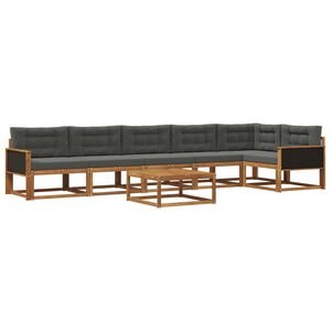 vidaXL Venkovn&iacute; pohovkov&aacute; souprava 7 pcs Přirozen&aacute; a Anthracitov&aacute;
