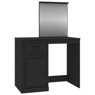 vidaXL Toaletní stolek se zrcadlem černý 90 x 50 x 132,5 cm kompozit