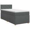 vidaXL Postel boxspring s matrac&iacute; s čelo Tmavě &scaron;ed&aacute; 90 x 190 cm Textil
