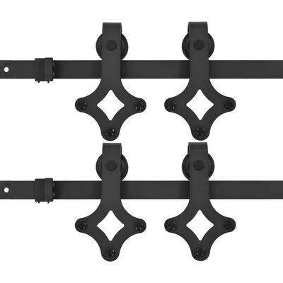 vidaXL Sady příslušenství pro posuvné dveře 2 ks 183 cm ocelové černé