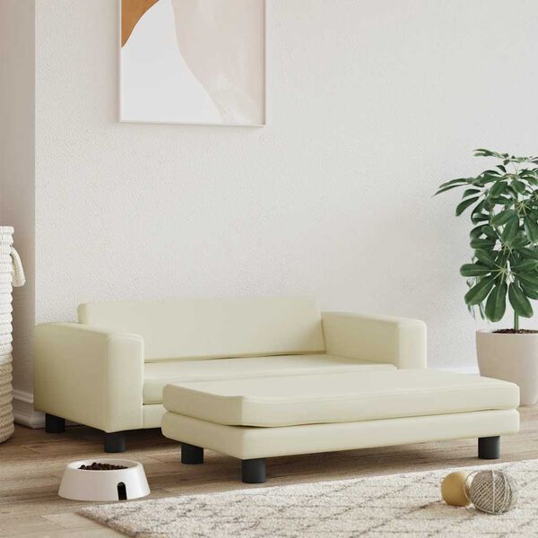 vida Pelíšek pro psa a prodlužovací díl krémový 100x50x30cm umělá kůže