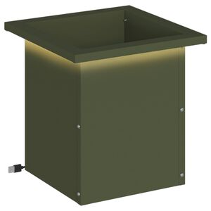 vidaXL Zahradn&iacute; truhl&iacute;k s LED osvětlen&iacute;m Olivově zelen&aacute;