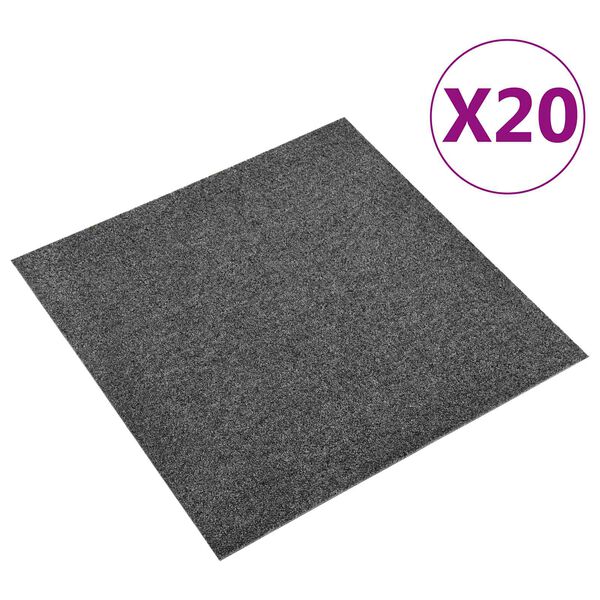 vidaXL Koberec 20 pcs Antracit 50 x 50 cm 100% polypropylen