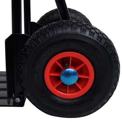 vidaXL Teleskopický ruční vozík 200 kg černý a červený