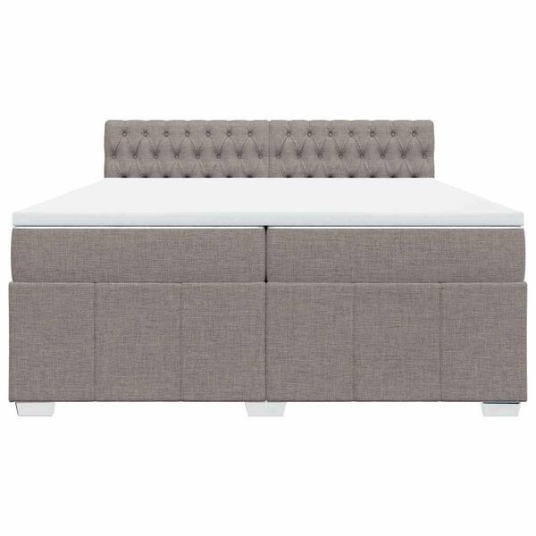 vidaXL Box spring postel s matrac&iacute; taupe 200x200 cm textil