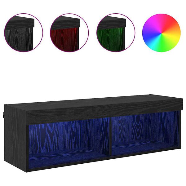 vidaXL TV wall cabinet N&aacute;stěnn&yacute; Panama Čern&yacute; dub 100 x 30 x 30 cm