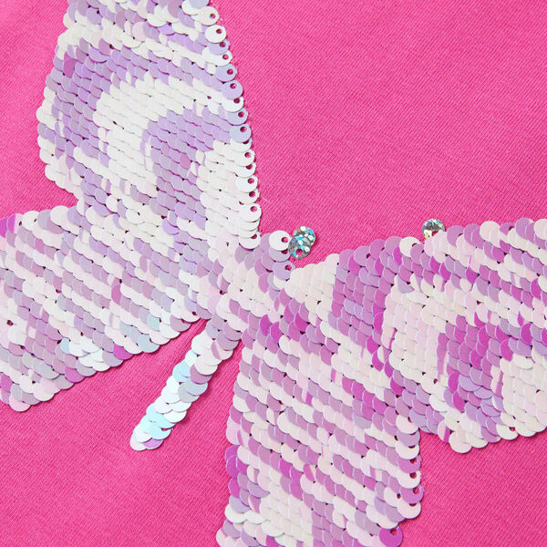 Dětsk&eacute; tričko s nab&iacute;ran&yacute;mi ruk&aacute;vy tmavě růžov&eacute; 140