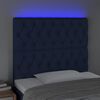 vidaXL Čelo postele s LED modr&aacute; 100x7x118/128 cm textil