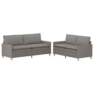 vidaXL Set pohovek 2 ks Taupe Textil