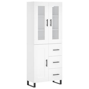 vidaXL Skř&iacute;ň highboard b&iacute;l&aacute; 69,5 x 34 x 180 cm kompozitn&iacute; dřevo