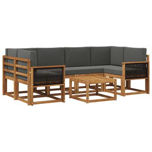 vidaXL Venkovn&iacute; pohovkov&aacute; souprava 5 pcs Přirozen&aacute; a Anthracitov&aacute;