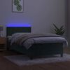vidaXL Box spring postel s matrac&iacute; a LED tmavě zelen&aacute; 80x200 cm samet