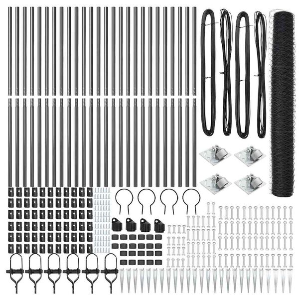 vidaXL Plotov&yacute; sloupek. &Scaron;ed&aacute; 50 x 1,4 m (50 mm s&iacute;ť) Ocel a PVC