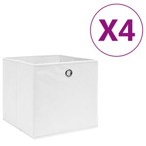 vidaXL &Uacute;ložn&eacute; boxy 4 ks netkan&aacute; textilie 28 x 28 x 28 cm b&iacute;l&eacute;