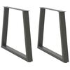 vidaXL Nohy k j&iacute;deln&iacute;mu stolu ve tvaru V, 2 ks, antracitov&eacute;, 80 x (72-73,3) cm, ocel
