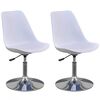 vidaXL Otočn&eacute; j&iacute;deln&iacute; židle 2 ks b&iacute;l&eacute; uměl&aacute; kůže