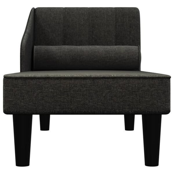 vidaXL Lenoška s podhlavníkem černá textil