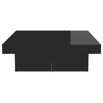vidaXL Konferenční stolek černý vysoký lesk 90x90x28 cm dřevotříska
